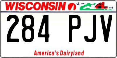 WI license plate 284PJV