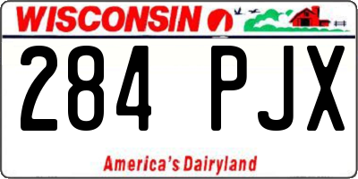 WI license plate 284PJX