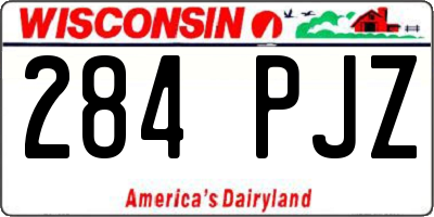 WI license plate 284PJZ