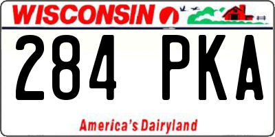 WI license plate 284PKA