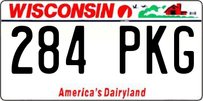 WI license plate 284PKG