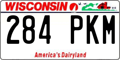 WI license plate 284PKM