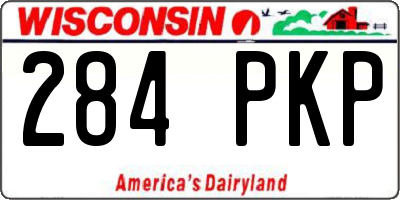 WI license plate 284PKP