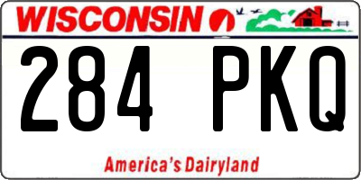 WI license plate 284PKQ