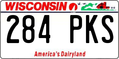 WI license plate 284PKS