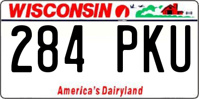 WI license plate 284PKU