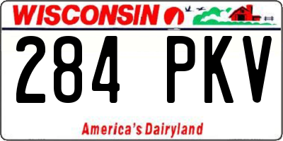 WI license plate 284PKV