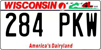 WI license plate 284PKW