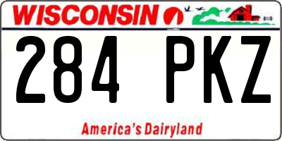 WI license plate 284PKZ