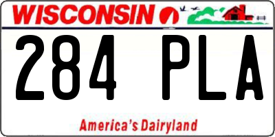 WI license plate 284PLA