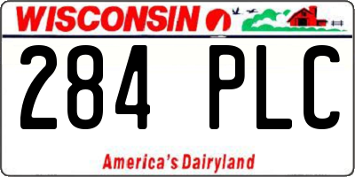 WI license plate 284PLC