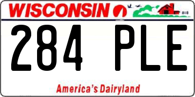 WI license plate 284PLE