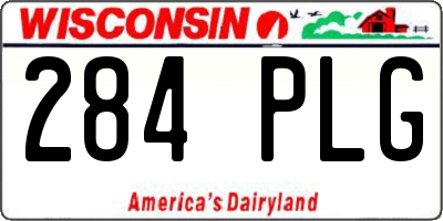 WI license plate 284PLG