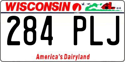 WI license plate 284PLJ