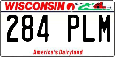 WI license plate 284PLM