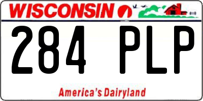 WI license plate 284PLP