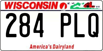 WI license plate 284PLQ