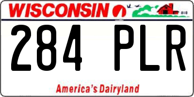 WI license plate 284PLR