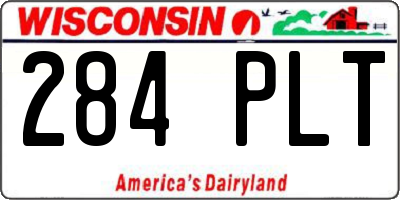 WI license plate 284PLT