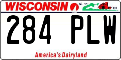 WI license plate 284PLW