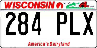 WI license plate 284PLX