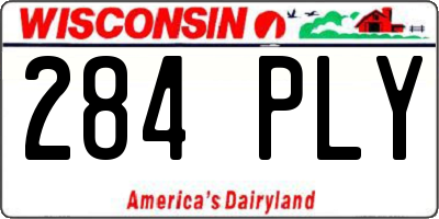 WI license plate 284PLY