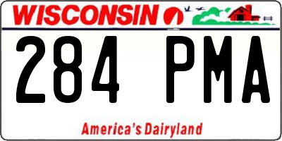 WI license plate 284PMA