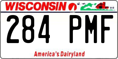 WI license plate 284PMF