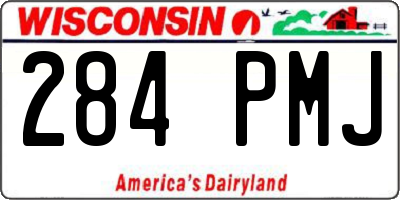 WI license plate 284PMJ