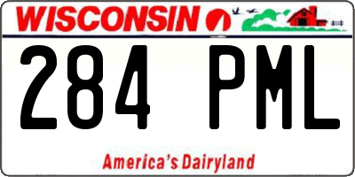 WI license plate 284PML