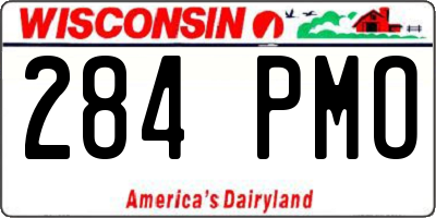WI license plate 284PMO