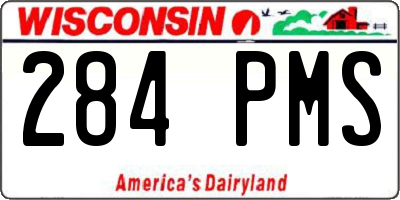 WI license plate 284PMS