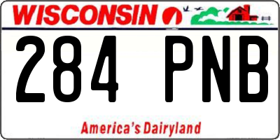 WI license plate 284PNB
