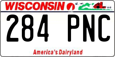 WI license plate 284PNC