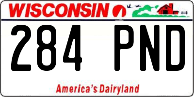 WI license plate 284PND