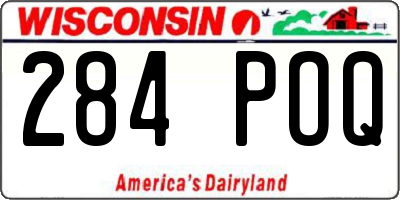 WI license plate 284POQ
