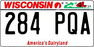 WI license plate 284PQA