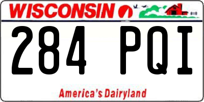 WI license plate 284PQI