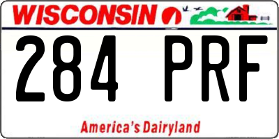 WI license plate 284PRF