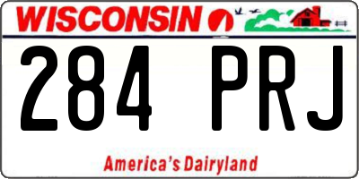 WI license plate 284PRJ