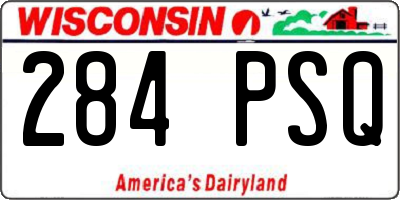 WI license plate 284PSQ