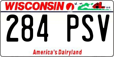 WI license plate 284PSV