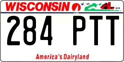 WI license plate 284PTT