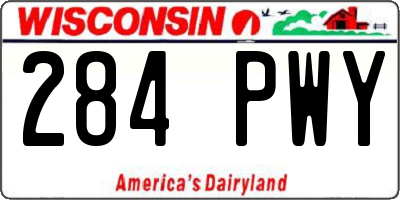 WI license plate 284PWY