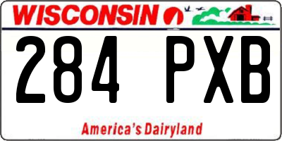 WI license plate 284PXB