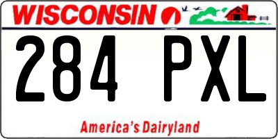 WI license plate 284PXL