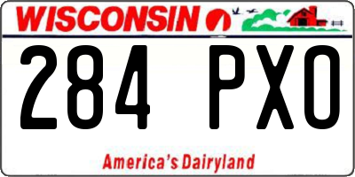 WI license plate 284PXO