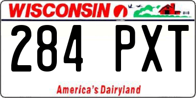 WI license plate 284PXT
