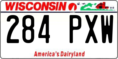 WI license plate 284PXW