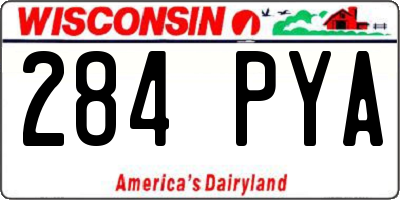 WI license plate 284PYA